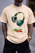 Dripping Headphones Graphic T-Shirt - Modern Streetwear Music Shirt