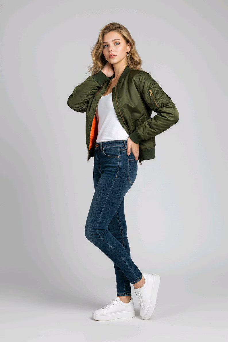 Mabelinda Bomber Jacket - Premium Lightweight Streetwear Zip-Up Coat