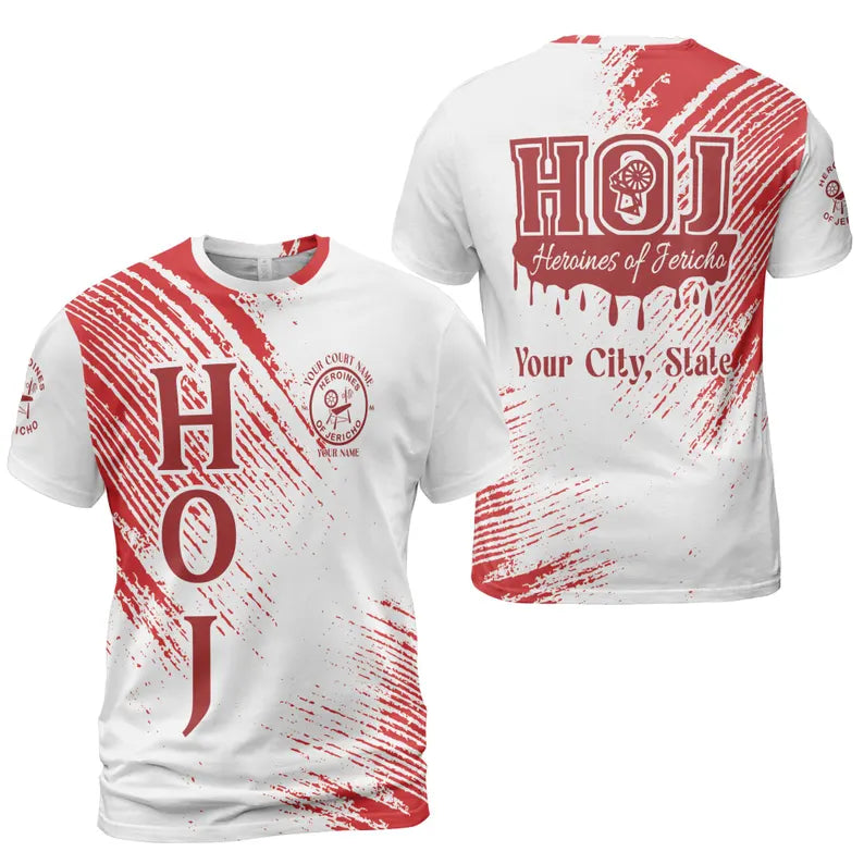 Customized Name HOJ Heroines Of Jericho Freemasonry 3D T-Shirt
