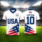 Custom USA Soccer Jersey - Personalized Name Number Football Shirt