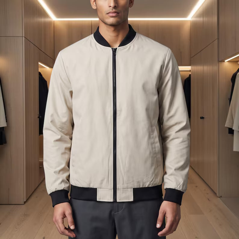 Men's Slim Fit Lightweight Bomber Jacket | Casual Zip-Up Windbreaker & Spring Autumn Baseball Outerwear Coat