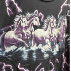 Vintage 90s American Thunder Horse Lightning AOP T Shirt
